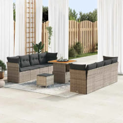 vidaXL Ensemble de canapé de jardin 11 pcs Gris 80 x 80 x 71 cm
