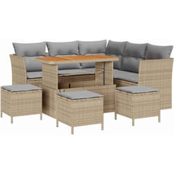 Vidaxl - Ensemble De Canapé De Jardin 9 Pcs Beige Et Gris Clair