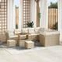 Ensemble de Canapé de Jardin 12 Pièces avec Coussins Beige