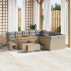 vidaXL Ensemble de canapé de jardin 13 pcs beige et gris clair