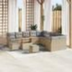 Canapé 13 Pièces Beige Poly Rattan