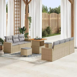 vidaXL Ensemble de canapé de jardin 10 pcs beige et gris clair