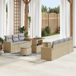 vidaXL Ensemble de canapé de jardin 10 pcs beige et gris clair