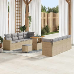 vidaXL Ensemble de canapé de jardin 11 pcs beige et gris clair