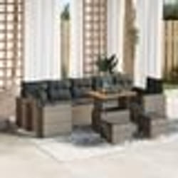 vidaXL Ensemble de canapé de jardin gris 4 pièces Gris Ramie