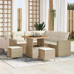 vidaXL Ensemble de canapé de jardin avec coussin 8 pcs beige et crème