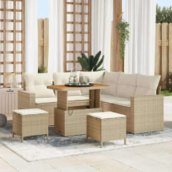 vidaXL Ensemble de canapé de jardin avec coussin 8 pcs beige et crème