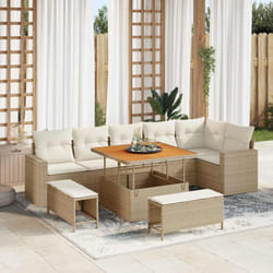 Vidaxl - Ensemble De Canapé De Jardin Avec Coussin 9 Pcs Beige Et Crème
