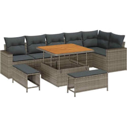 Vidaxl - Ensemble De Canapé De Jardin 9 Pcs Gris 100 X 100 X 71 Cm