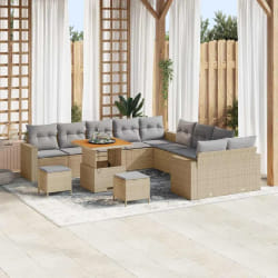 vidaXL Ensemble de canapé de jardin 13 pcs beige et gris clair