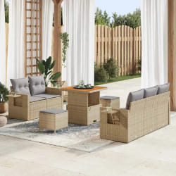 vidaXL Ensemble de canapé de jardin 8 pcs beige et gris clair