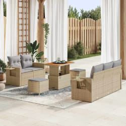 vidaXL Ensemble de canapé de jardin 8 pcs beige et gris clair