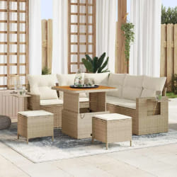 vidaXL Ensemble de canapé de jardin avec coussin 8 pcs beige et crème