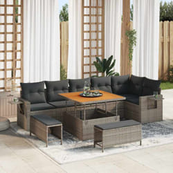 Vidaxl - Ensemble De Canapé De Jardin 9 Pcs Gris Poly Rotin