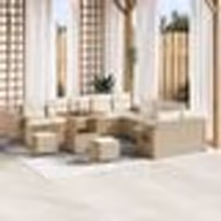 vidaXL Canapé de jardin 13 pièces avec coussins en poly rattan beige et acacia.