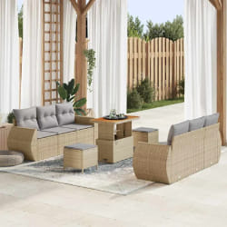 vidaXL Ensemble de canapé de jardin 9 pcs beige et gris clair