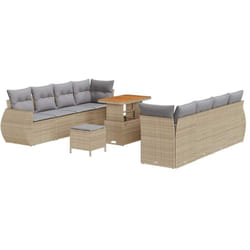 Vidaxl - Ensemble de canapé de jardin 11 pcs Beige Poly rotin