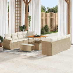 Vidaxl - Ensemble De Canapé De Jardin 11 Pcs Beige Poly Rotin