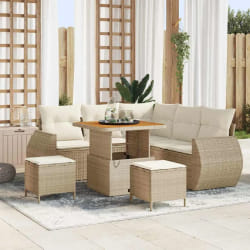 vidaXL Ensemble de canapé de jardin avec coussin 8 pcs beige et crème