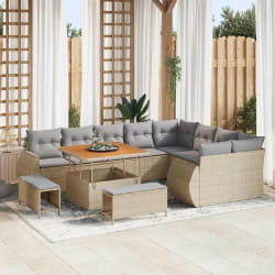 vidaXL Ensemble de canapé de jardin 12 pcs beige et gris clair
