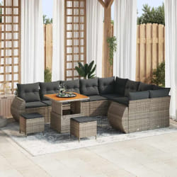 vidaXL Ensemble de canapé de jardin 12 pcs Gris 80 x 80 x 71 cm