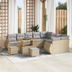 vidaXL Ensemble de canapé de jardin 12 pcs beige et gris clair