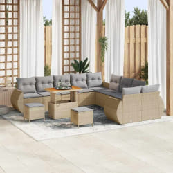 vidaXL Ensemble de canapé de jardin 13 pcs beige et gris clair