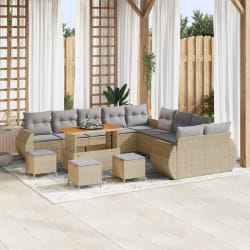 vidaXL Ensemble de canapé de jardin 14 pcs beige et gris clair