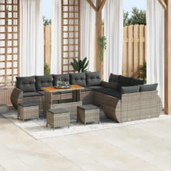 vidaXL Ensemble de canapé de jardin 14 pcs Gris 110 x 55 x 71 cm