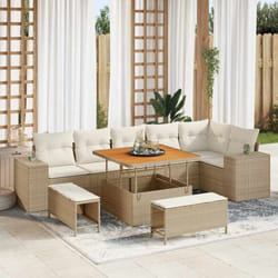 Vidaxl - Ensemble De Canapé De Jardin Avec Coussin 9 Pcs Beige, Crème