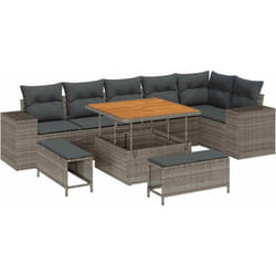 Vidaxl - Ensemble De Canapé De Jardin 9 Pcs Gris 100 X 100 X 71 Cm
