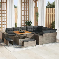vidaXL Ensemble de canapé de jardin 12 pcs Gris 100 x 100 x 71 cm