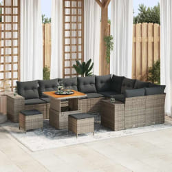 vidaXL Ensemble de canapé de jardin 12 pcs Gris 80 x 80 x 71 cm