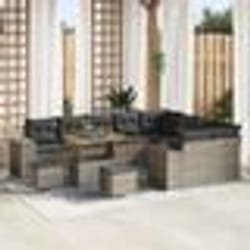 Ensemble de canapé de jardin de 12 pièces avec coussins gris