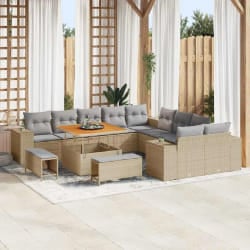 vidaXL Ensemble de canapé de jardin 13 pcs Beige et Gris clair