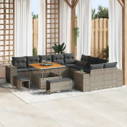 vidaXL Ensemble de canapé de jardin 13 pcs Gris 100 x 100 x 71 cm