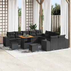 Vidaxl - Ensemble De Canapé De Jardin 13 Pcs Noir 80 X 80 X 71 Cm