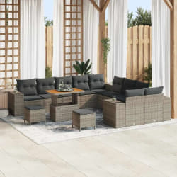 vidaXL Ensemble de canapé de jardin 13 pcs Gris 90 x 55 x 71 cm