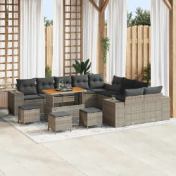 vidaXL Ensemble de canapé de jardin 14 pcs Gris 110 x 55 x 71 cm