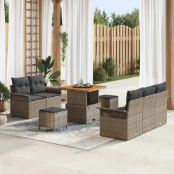 vidaXL Ensemble de canapé de jardin 8 pcs Gris 80 x 80 x 71 cm