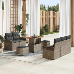 vidaXL Ensemble de canapé de jardin 8 pcs Gris 90 x 55 x 71 cm