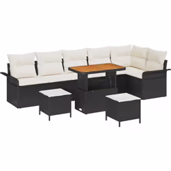 Cet ensemble de canapés de jardin combine style et pratique, parfait pour ton espace extérieur. Il est confortable et a un lo ...