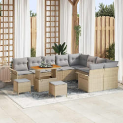 vidaXL Ensemble de canapé de jardin 12 pcs Beige et Gris clair