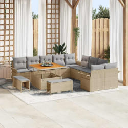 vidaXL Ensemble de canapé de jardin 13 pcs Beige et Gris clair