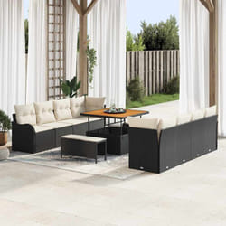 Vidaxl - Ensemble De Canapé De Jardin Avec Coussin 11 Pcs Noir, Crème