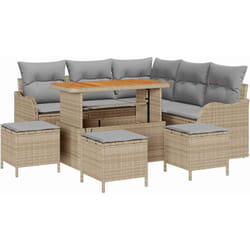 Vidaxl - Ensemble De Canapé De Jardin 9 Pcs Beige, Gris Clair