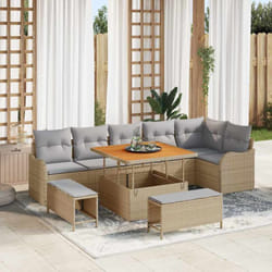 Vidaxl - Ensemble De Canapé De Jardin 9 Pcs Beige, Gris Clair