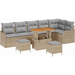 Vidaxl - Ensemble De Canapé De Jardin 9 Pcs Beige, Gris Clair