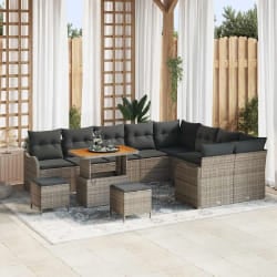 vidaXL Ensemble de canapé de jardin 12 pcs Gris 90 x 55 x 71 cm