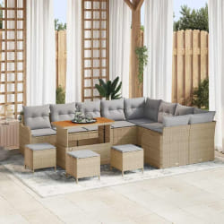 vidaXL Ensemble de canapé de jardin 13 pcs Beige et Gris clair